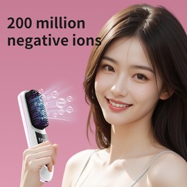 Go Brush Pro Hair Straightener,Go Brush Pro Hair Cordless with Charging Dock,6000mAh Touch Up On-The-Go,Fast Heating,Rechargeable Brushs for Straightening,Gift for Women (Black)