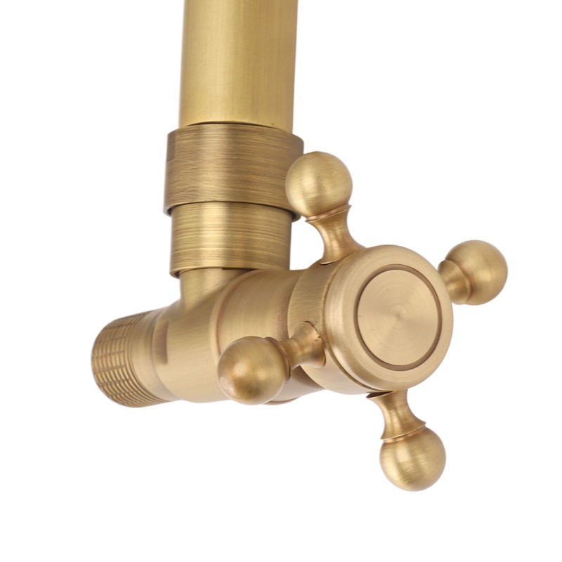 Antique Brass Basin Faucet with Cross Knob Single Handle Faucet