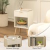 Fultyle White Nightstand, Modern Bedside Table with Drawer and Opening