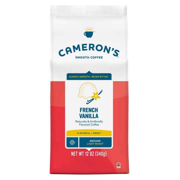 Cameron's Coffee Roasted Ground Coffee Bag, Flavored, French Vanilla, 12 Ounce (Packaging may vary)
