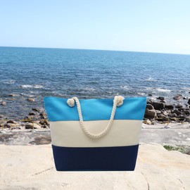 We We Big Beach bags for Women Canvas Beach Tote Bag with Zipper Large Shoulder Bag Handbag for Travel Gym Swim and Beach Holiday (Style 06)