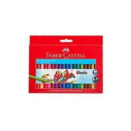 Faber-Castell Marcadores Fiesta con 20 Plumones de Diferentes Colores, presentados en un práctico estuche de cartón, ideal para mantener los plumones organizados y transportarlos fácilmente