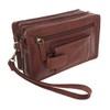 VISCONTI Soft Leather Wrist Bag With Detachable Strap 18233 Brown