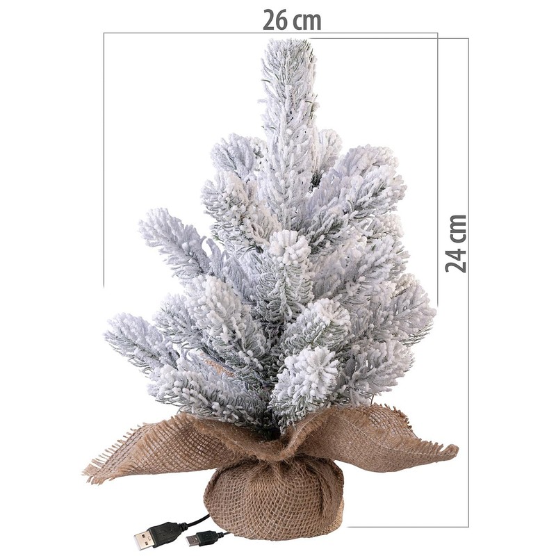 infactory Mini Christmas Tree with USB: Set of 4 Decorative