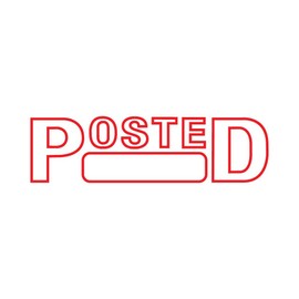 2000 PLUS Green Line Self-Inking Message Stamp, Posted, 80% Recycled, 1 1/2" x 9/16" Impression, Red Ink (098371)