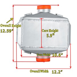 Aluminum Universal Liquid/Water to Air Intercooler 3" Air Inlet&Outlet Silver