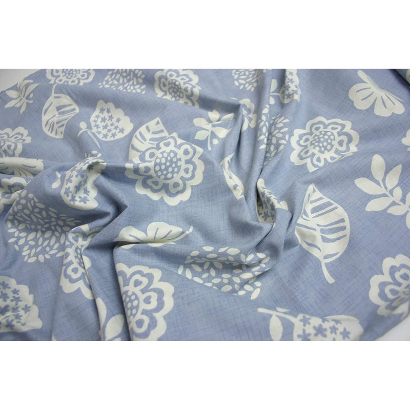 Seat Cover 55 x 59 cm Camellia Pattern Sax 100%