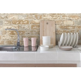 RoomMates RMK9037WP Light Brown Stuccoed Brick Peel and Stick Wallpaper