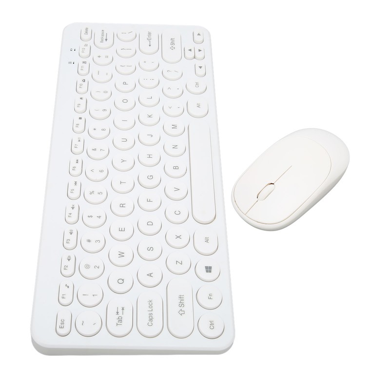 2.4G Wireless Keyboard Mouse Combo 78 Key Retro Round Keycap