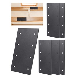 6 Pcs Heavy Duty Straight Mending Plate, 9.25" x 4.5" Flat Steel Bracket, 0.12" (3mm) Thick I Shape Joining Plate for 6x6 8x8 Wood Timber, Truss Framing, Beam Splicing & Furniture Repair