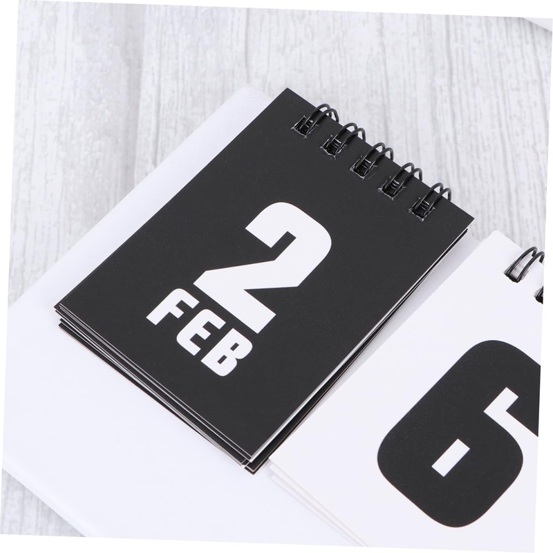 COHEALI 3pcs White Modern Desk Calendar Reversible Design Countdown Calendar