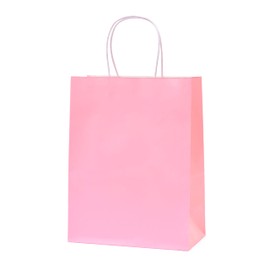 Nexmint 12-Pack Medium Pink Paper Gift Bags with Handle: Pink Gift Bags, Pink Paper Bag, Shopping Bag, Party Favor Bags, Treat Bags, Goodie Bag, Business Tchotchkes, Shopping Bag, Retail Bag, Kraft Paper Bag