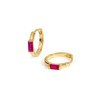 YoTreasure Lab Created Ruby Gold Vermeil Over 925 Silver Hoop