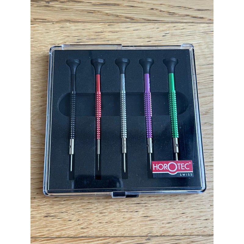 Horotec MSA 01.020-B Set of 5 Screwdrivers with Ball Bearings,