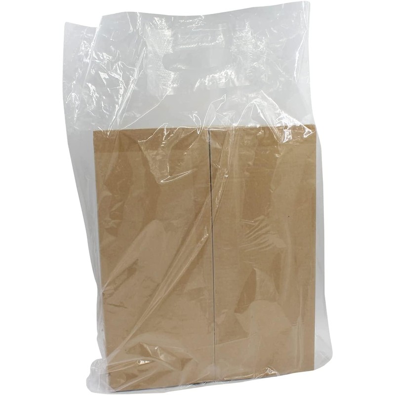 Reusable CLEAR Plastic Carrier Bags with Patch Handle - 38cm