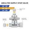WMAXPFIT ADD-A-Tee Stop Valve(1 PACK), 3/8" OD x 3/8" F
