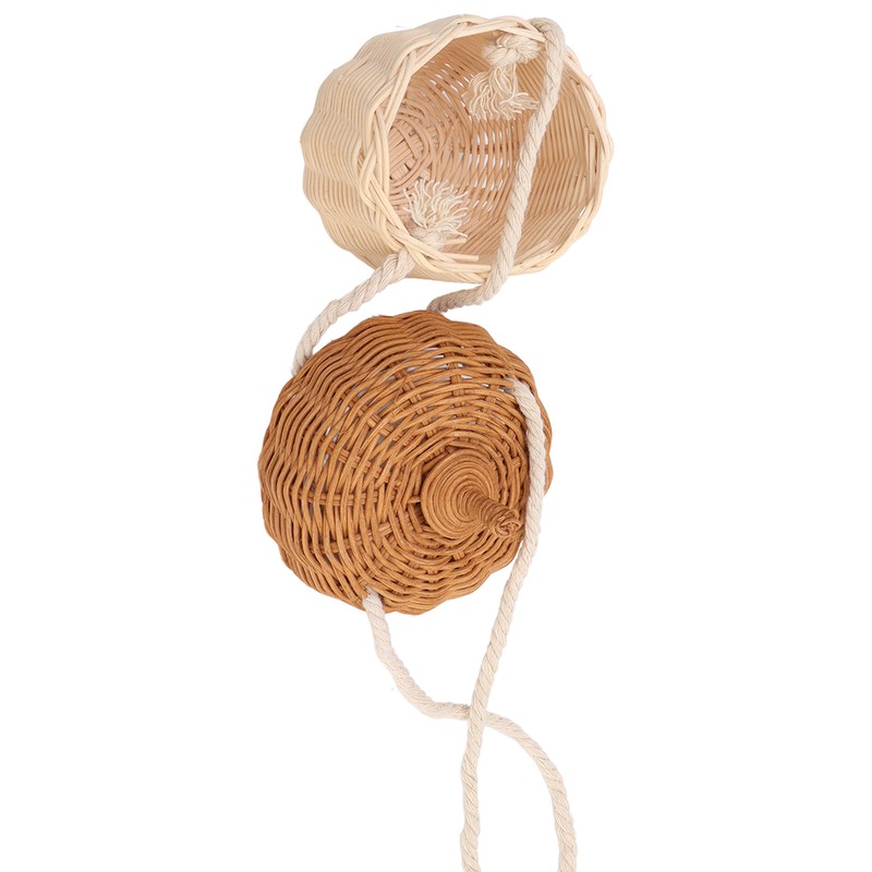Kids Rattan Storage Basket Hand Woven Decorative Acorn Shaped Basket