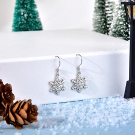 Stud Earrings Silver 925 Sterling Silver Snowflake Vintage Women Girls Stud Earrings Small, Cubic Zirconia, Cubic Zirconia