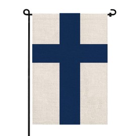 Pretty_jessie Finland Flag Finnish Garden Flags 12x18 Double-Sided Small Burlap Yard Flag Decorations for Outdoors(Finland)
