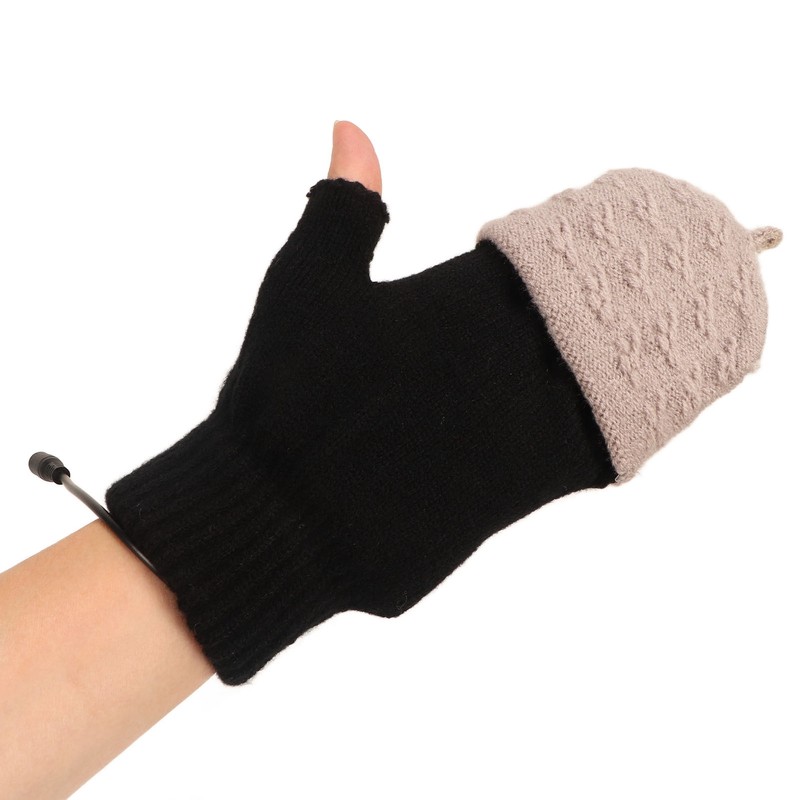 Heated Gloves Fingerless Full Finger Adjustable 3 Gear Black Hand