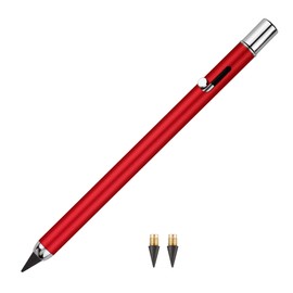 SMOOTHERPRO Bolt Action Metal Pencil Retractable Machinery Graphite Pencils with Exchangeable Tip and Concealed Eraser Inkless Pen(PB04R)