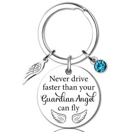 Sweet 16 Gifts for Girls 16th Birthday Gifts for Girls 16 Year Old Girl Birthday Gift Ideas Sweet Sixteen Party Decoration Guardian Angel Keychain Never Drive Faster Than Your Guardian Angel Can Fly