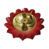 Purpledip Brass Diya Deepak 'Gulab': Festival Oil Lamp Deepam Decor