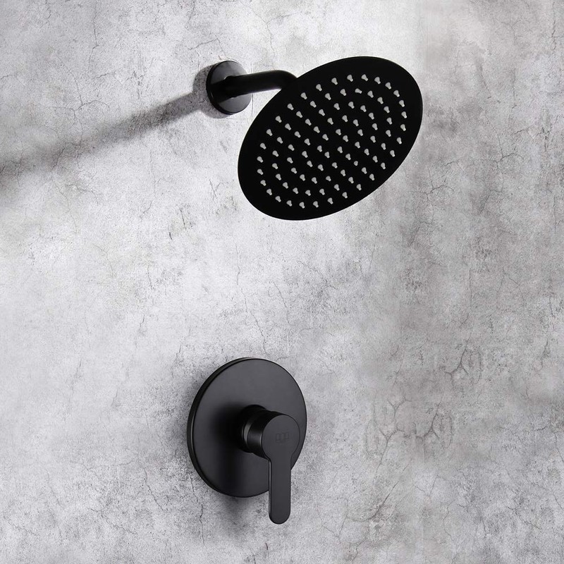 Matte Black Shower Faucet Set Bathroom Rainfall Mixer Shower System