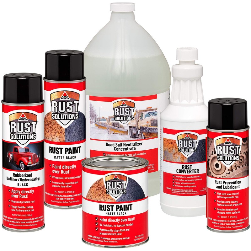 AGS RUST SOLUTIONS Apply Over Rust Paint, Matte Black Finish,