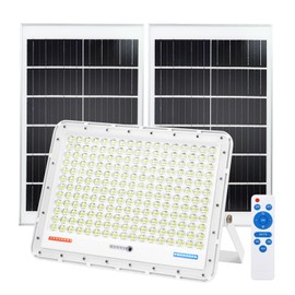 TINSUM 500W Solar Led Flood Lights Outdoor, 30000 Lumens Solar Security Street Lights Dusk to Dawn 1920LED with Remote White Led for Parking Lot,Stadium,Yard,Swimming Pool, Pathway,Flag Pole