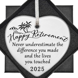 Retirement Gifts for Woman,Never Underestimate The Difference You Made and The Lives You Touched Ornament Happy Retirement Appreciation Gift for Retired Women,Coworker,Boss,Nurse,Teacher,Friend,Mom