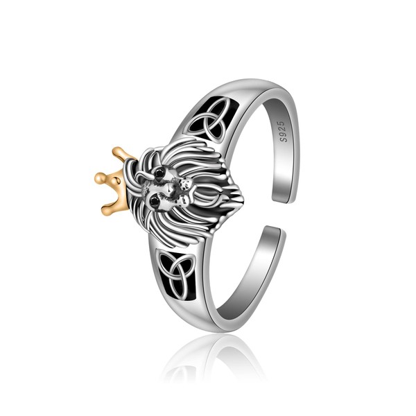 CHIC & ARTSY Lion Ring 925 Sterling Silver Lion Head