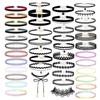 BetterJonny 43pcs Classic Stretch Colorful Choker Necklace Black Velvet Gothic