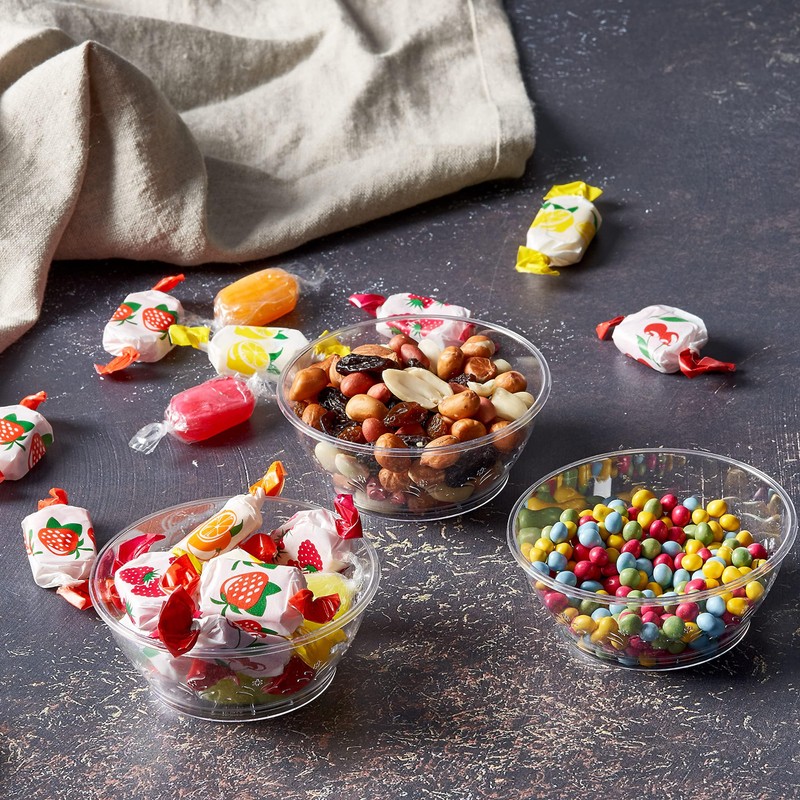 MATANA 40 Small Clear Hard Plastic Bowls (150ml) - Mini