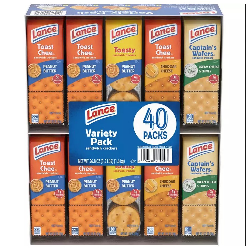 Lance Variety Pack Sandwich Crackers, 40 pk.