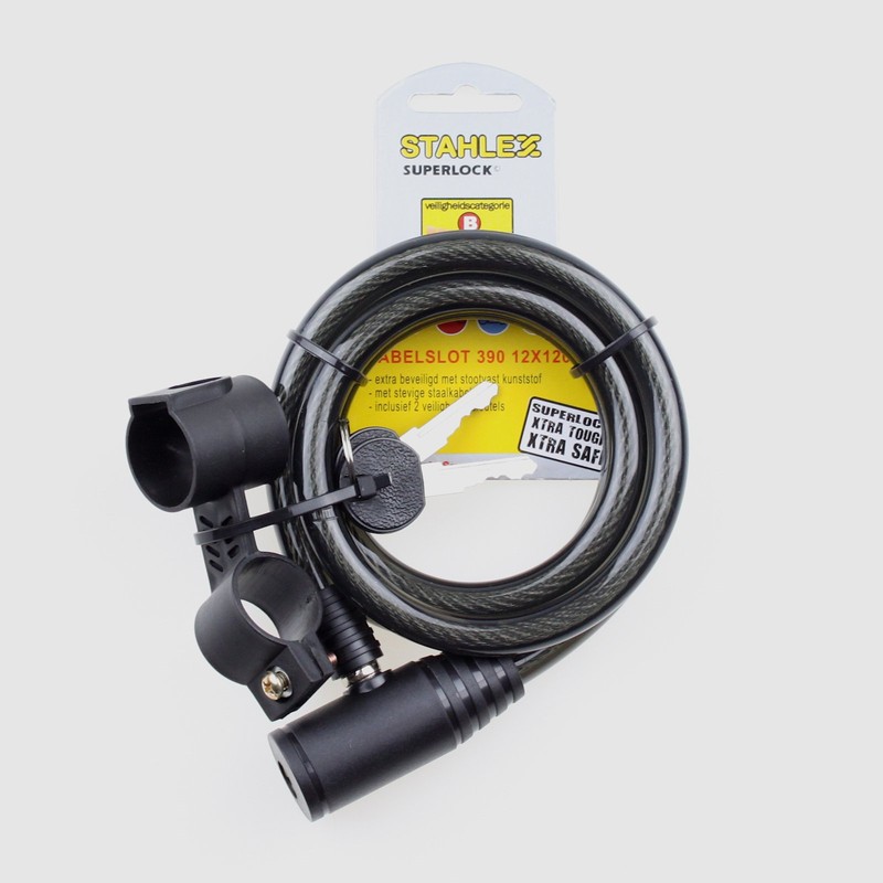 Stahlex Bicycle Lock 120 cm with 2 Keys and Holder