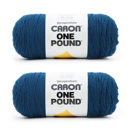 Caron One Pound Ocean Yarn - 2 Pack of 454g/16oz - Acrylic - 4 Medium (Worsted) - 812 Yards - Knitting/Crochet
