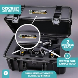 FAA Certified Remote Pilot Stickers | FAA Drone Pilot Sticker Signs | Federal Aviation Vinyl Sticker | Set of 2 Glossy Laminated Permanent 1x5 inches Vinyl Stickers (Small)