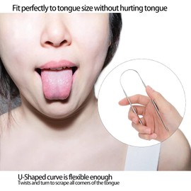 Raspador de Lengua Acero Inoxidable (2 Unidades), Elimina Mal Aliento para Higiene Bucal 2 Unidades Limpiador de Lengua, Raspador de Lengua Acero Inoxidable para Reduce el Mal Aliento y Higiene Bucal