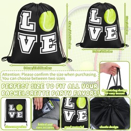 Pinkunn 20 Pcs Tennis Party Favors Tennis Bag Tennis Drawstring Bag Tennis Backpack Tennis Gift Sports (Black,17 Inch)