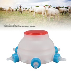 Lamb Milk Feeder Bottle, 6 Pacifier Round PC Plastics Easy to Clean Sheep Feeding Cup, Portable Safe Milk Pot for Piglet Lamb, Lamb Feeding Bottle for Piglets and Lambs