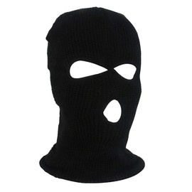 Balaclava Face Mask 3-Hole for Cold Weather, Winter Ski Mask for Men and Women Thermal Cycling Mask MK3 Black