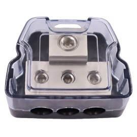 Power Ground Distribution Block 1 in 3 Out Zinc Alloy Audio Power Supply 0/2/4 Input 4/8/10 Output Amplifier Distribution Connection Block for Car Amplifier Audio Distributor