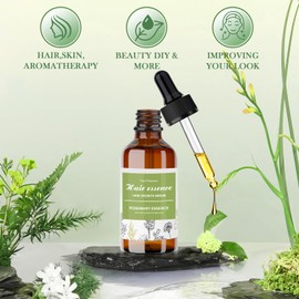 2 * 60ml Rosmarinöl Haare, Rosemary Oil for Hair - Haaröl für Männer Frauen 4oz, Rosemary Mint Kopfhaut Serum, Haarstärkungsöl für gesundes