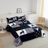 Manfei Camo Deer Antlers Comforter Set Queen, Geometric Plaid Patchwork