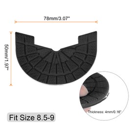 HARFINGTON 1pair Shoe Sole Protector for Sneakers Size 8.5-9 Self-Adhesive Non Slip Pad Heel Plates Repair for Men and Women, Black