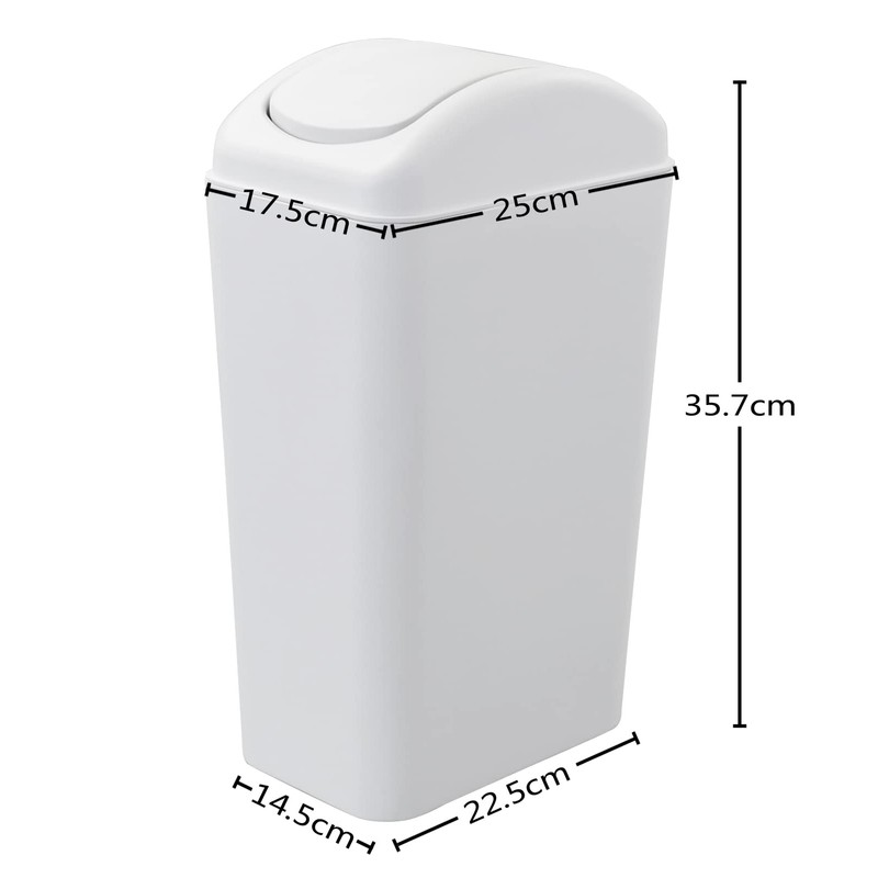 Buyitt Plastic Swing Bin Trash Bin, Waste Bin with Lid,