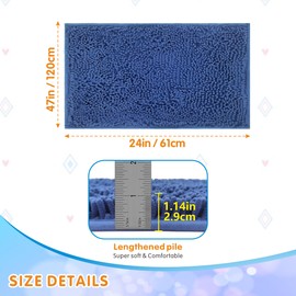 VOZRELS Guinea Pig Cage Liner Bedding 47x24, Washable Guinea Pig Bed Mat, Extra Absorbent Rabbit Pee Pad Reusable, Non-Slip Fleece Blanket for Bunny and Small Animal Cage Accessories (Blue, 47"x24")