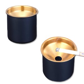 Windproof Ashtray 2 Pieces Ashtray Stainless Steel Car Ashtray for Outdoor Use Table Top Ashtray for Bar Restaurant Hotel Home Office Car Patio 6.8 x 6.5 cm
