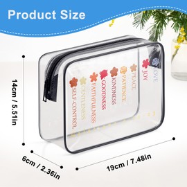 Christian Gifts for Women Religious Makeup Bag Inspirational Motivational Gifts for Girls Friends Sister Bible Verse Flower Cosmetic Bag Christmas Birthday Graduation Gifts PVC Clear Toiletry Pouch